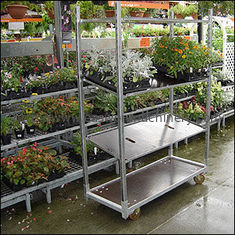 鉄の鋼鉄合板のデンマークの植物のトロリー、4つの車輪が付いている500kgs植木鉢の棚